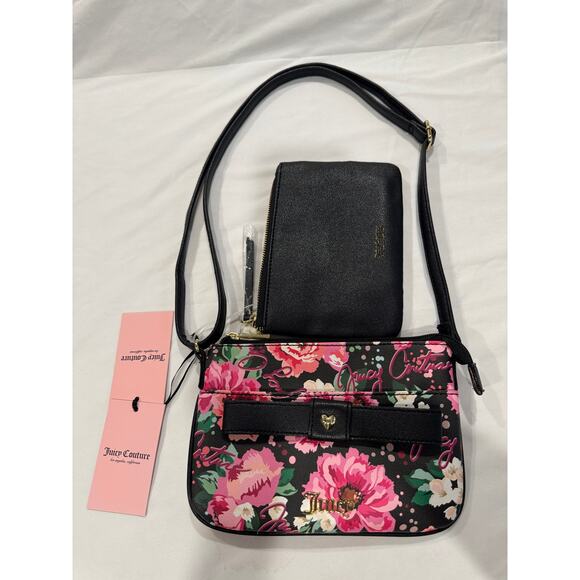 Juicy Couture Handbags - Juicy Couture Pick Ur Petal Black Peek a Bow Crossbody with Removable Pouch